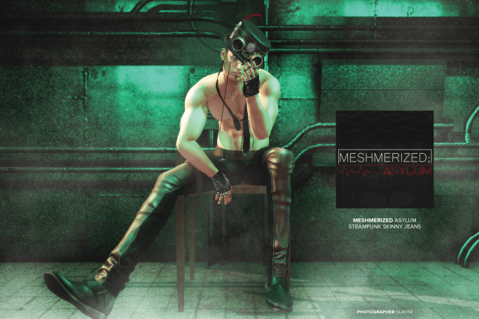 MESHMERIZED ASYLUM - Steampunk Skinny Jeans